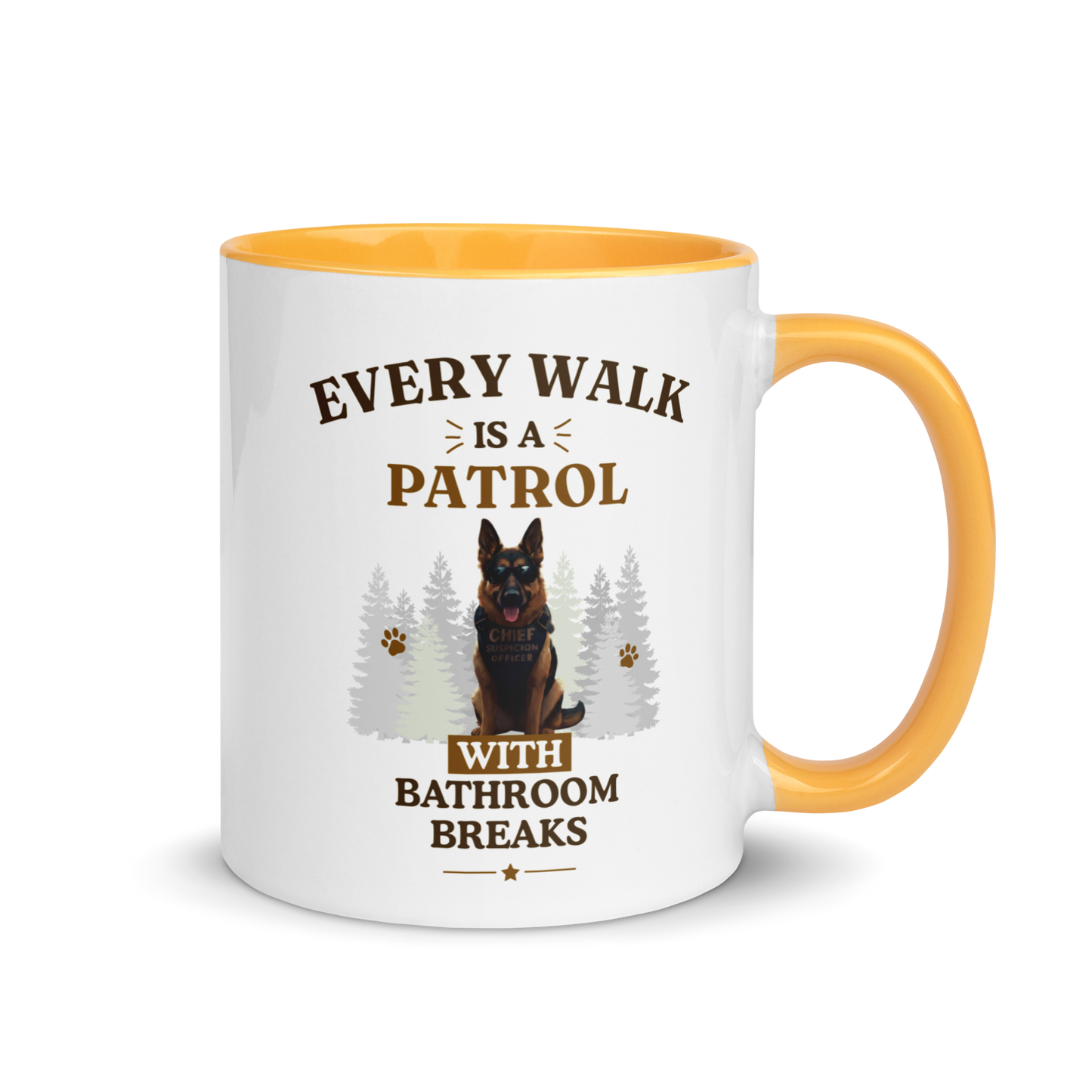 German Shepherd Mug — Every Walk is a Patrol with Bathroom Breaks
