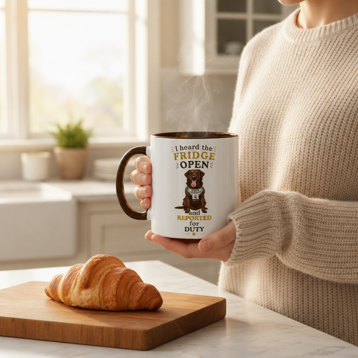 Chocolate Labrador Mug — I Heard the Fridge Open and Reported for Duty