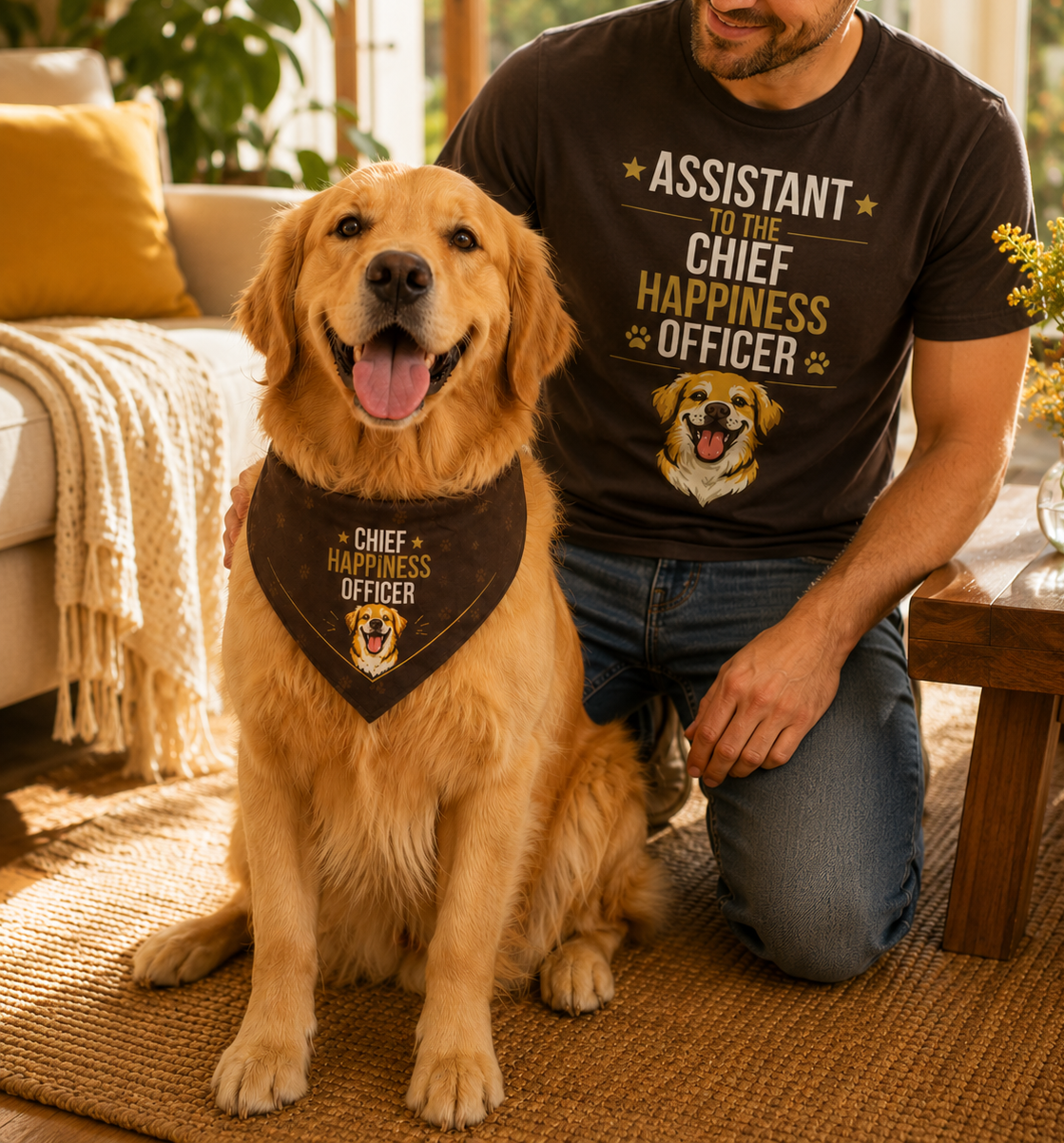 Golden Retriever Owner T-Shirt — Assistant Chief Happiness Officer