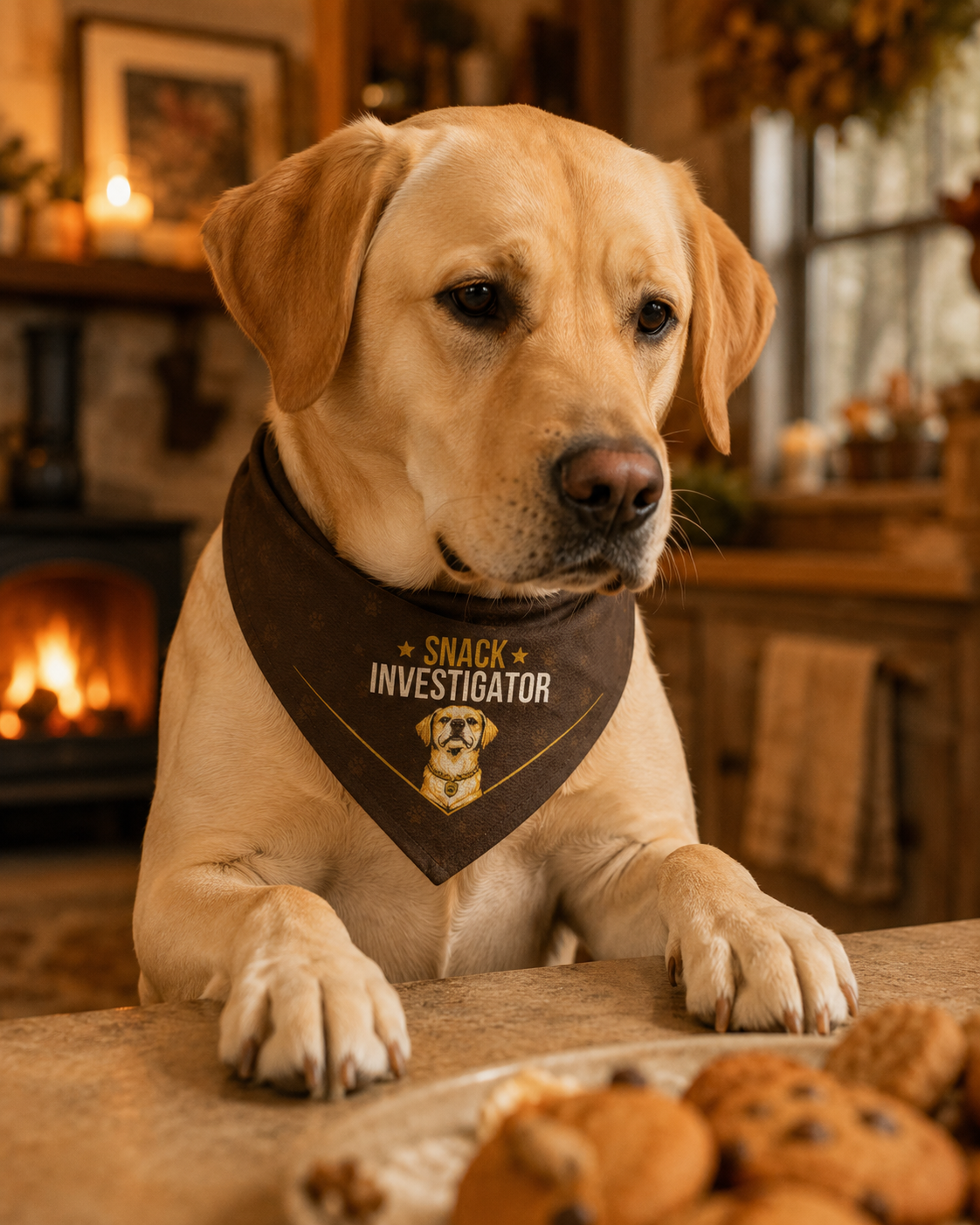 Labrador Bandana — Snack Investigator on Duty