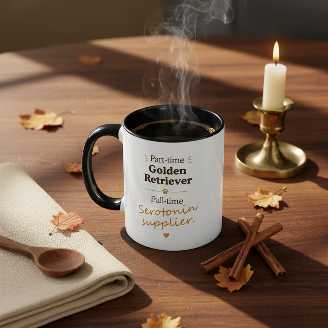 Golden Retriever Mug — Part-time Golden Retriever, Full-time Serotonin Supplier