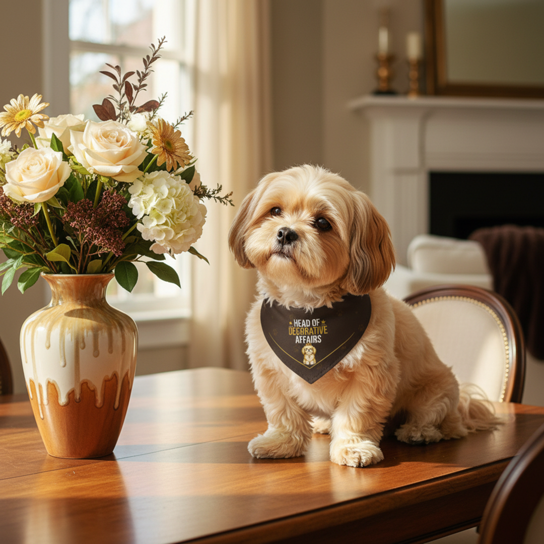 Shih Tzu Bandana — Head of Decorative Affairs on Duty