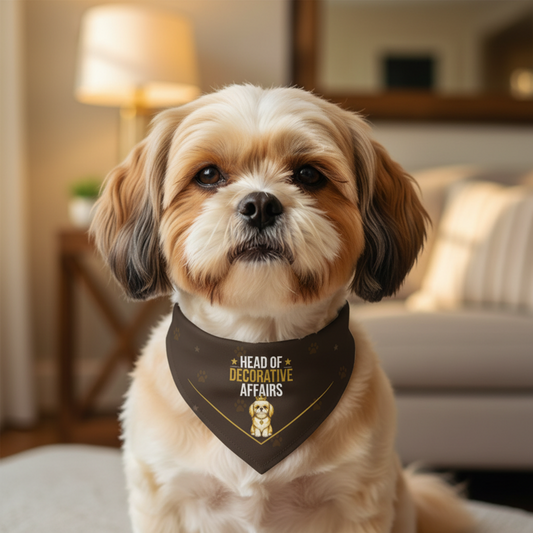 Shih Tzu Bandana — Head of Decorative Affairs on Duty