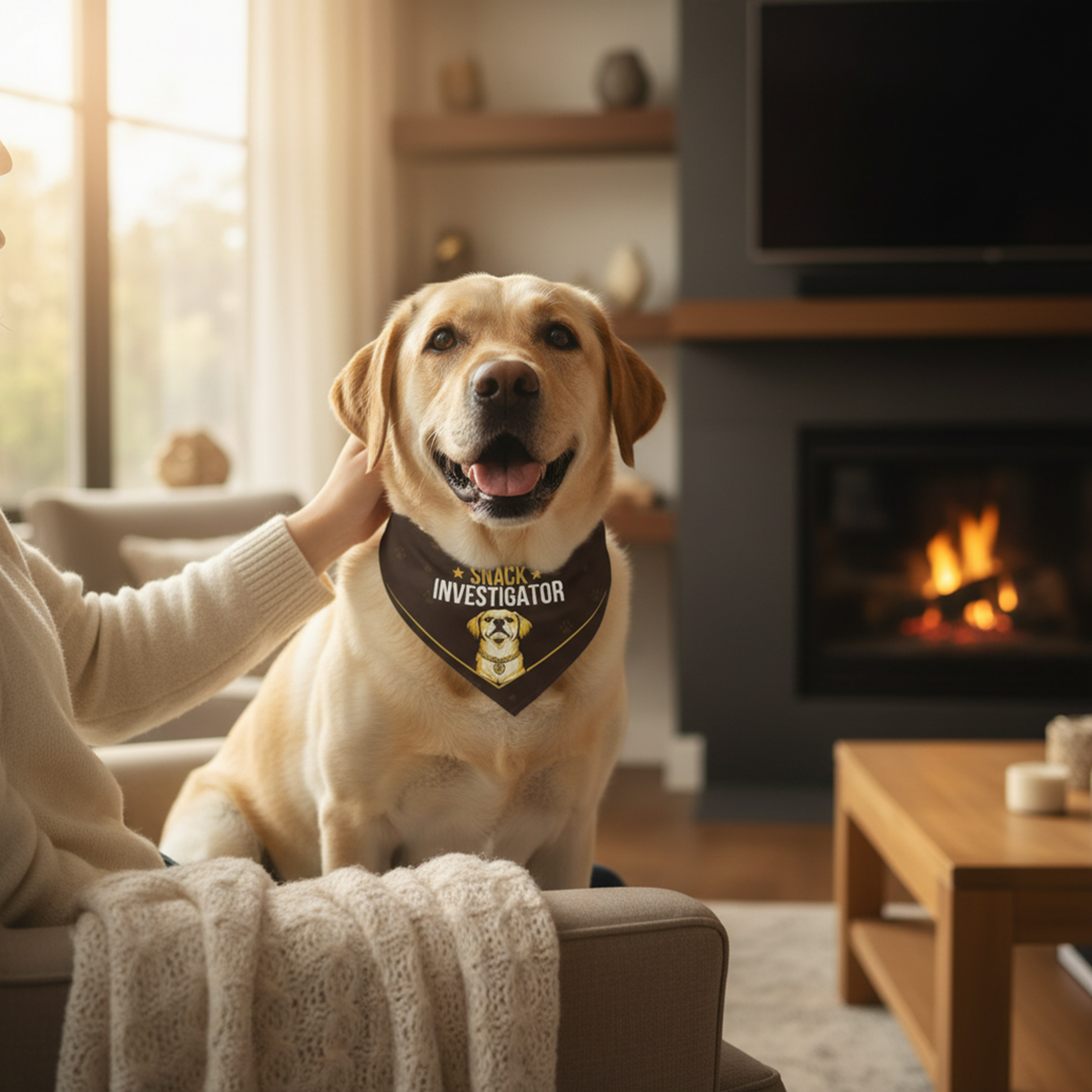 Labrador Bandana — Snack Investigator on Duty