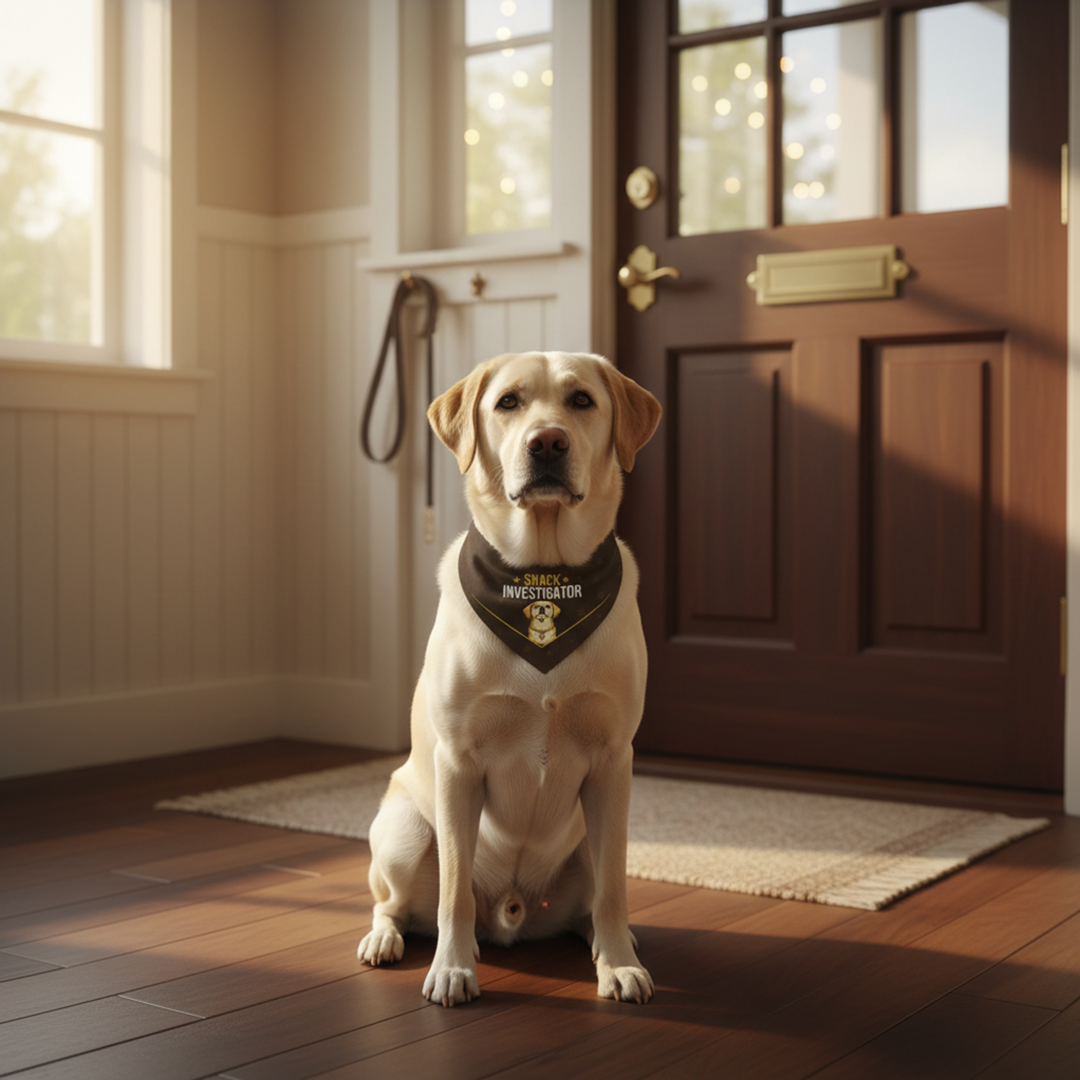 Labrador Bandana — Snack Investigator on Duty