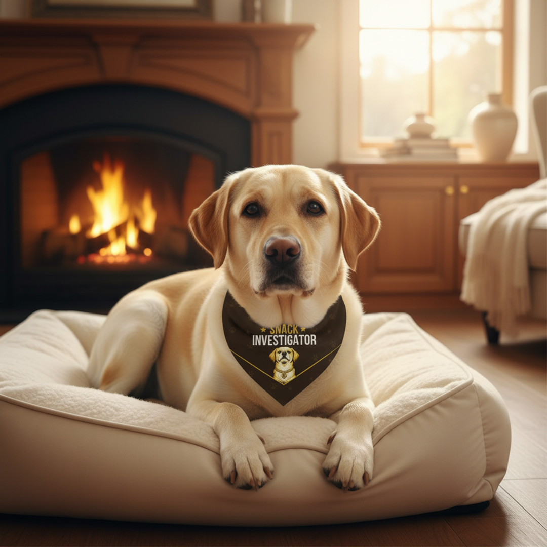 Labrador Bandana — Snack Investigator on Duty
